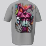 smily face -Grey-T Shirt size -M