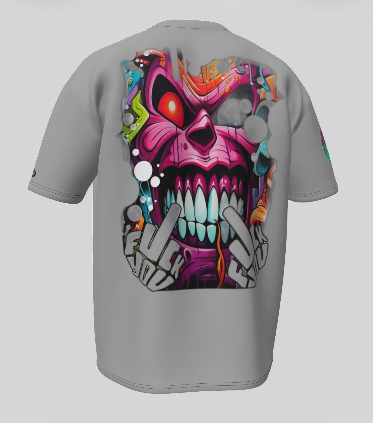 smily face -Grey-T Shirt size -M